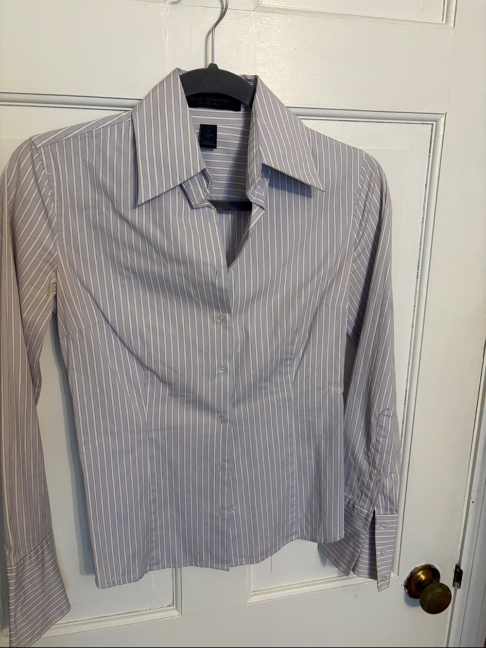 Express Light Blue & White Striped Dress Shirt